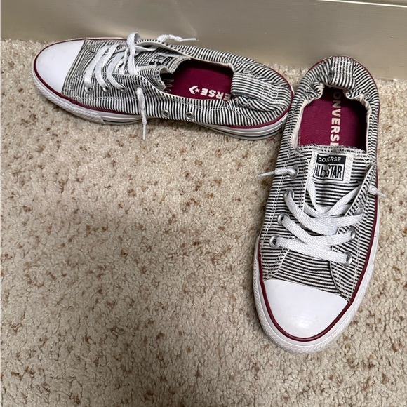 Converse Black and White Striped Low-Tops - Picture 1 of 1